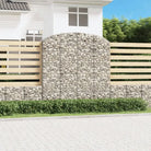 Decoratieve tuinbarrière van gegalvaniseerd ijzer met versterkte schanskorfhaken - 200 x 50 x 200/220 cm / 1