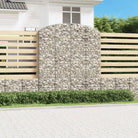 Decoratieve tuinbarrière van gegalvaniseerd ijzer met versterkte schanskorfhaken - 200 x 50 x 220/240 cm / 1