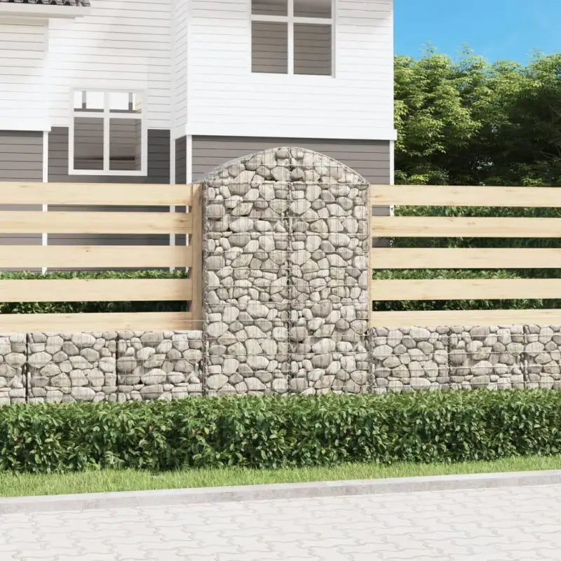 Decoratieve tuinbarrière van gegalvaniseerd ijzer met versterkte schanskorfhaken - 100 x 50 x 160/180 cm / 1