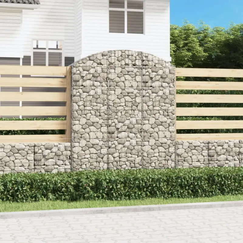 Decoratieve tuinbarrière van gegalvaniseerd ijzer met versterkte schanskorfhaken - 150 x 30 x 180/200 cm / 1