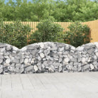 Decoratieve tuinbarrière van gegalvaniseerd ijzer met versterkte schanskorfhaken - 200 x 30 x 80/100 cm / 1