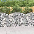 Decoratieve tuinbarrière van gegalvaniseerd ijzer met versterkte schanskorfhaken - 150 x 30 x 100/120 cm / 1