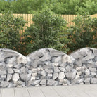 Decoratieve tuinbarrière van gegalvaniseerd ijzer met versterkte schanskorfhaken - 100 x 50 x 60/80 cm / 1