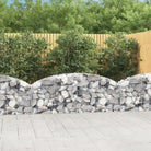 Decoratieve tuinbarrière van gegalvaniseerd ijzer met versterkte schanskorfhaken - 200 x 30 x 60/80 cm / 1