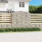 Decoratieve tuinbarrière van gegalvaniseerd ijzer met versterkte schanskorfhaken - 200 x 50 x 180/200 cm / 1