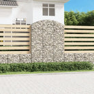 Decoratieve tuinbarrière van gegalvaniseerd ijzer met versterkte schanskorfhaken - 150 x 50 x 200/220 cm / 1