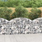 Decoratieve tuinbarrière van gegalvaniseerd ijzer met versterkte schanskorfhaken - 150 x 30 x 80/100 cm / 1