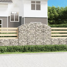 Decoratieve tuinbarrière van gegalvaniseerd ijzer met versterkte schanskorfhaken - 200 x 50 x 140/160 cm / 1