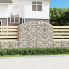 Decoratieve tuinbarrière van gegalvaniseerd ijzer met versterkte schanskorfhaken - 200 x 50 x 160/180 cm / 1