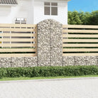 Decoratieve tuinbarrière van gegalvaniseerd ijzer met versterkte schanskorfhaken - 100 x 30 x 200/220 cm / 1