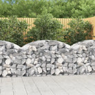Decoratieve tuinbarrière van gegalvaniseerd ijzer met versterkte schanskorfhaken - 150 x 50 x 80/100 cm / 1