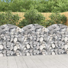 Decoratieve tuinbarrière van gegalvaniseerd ijzer met versterkte schanskorfhaken - 100 x 50 x 100/120 cm / 1