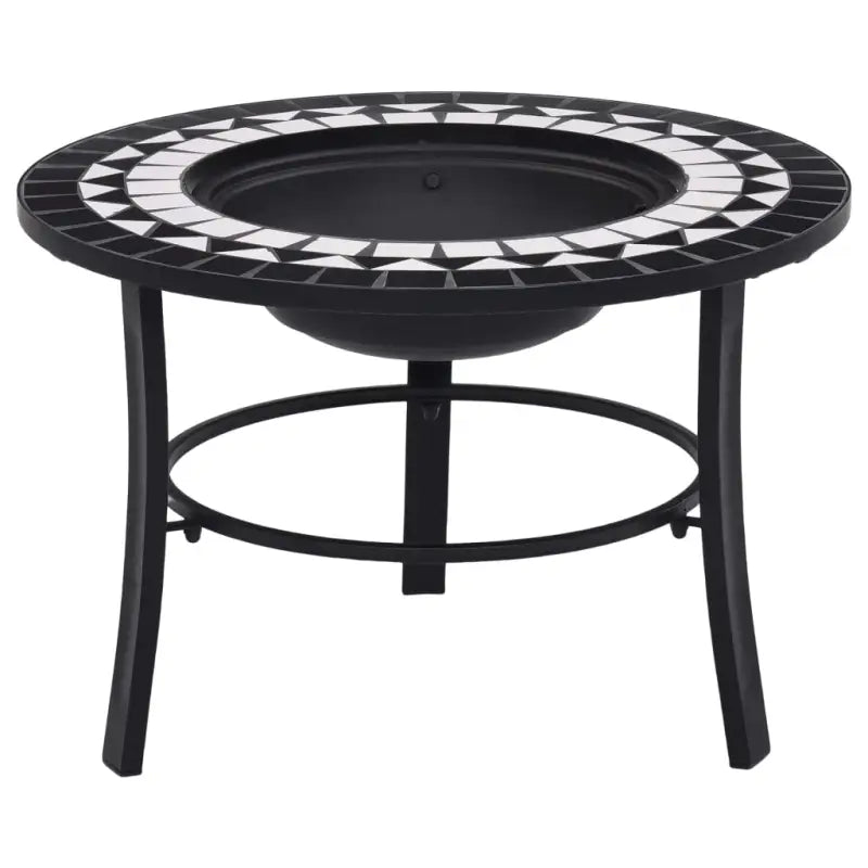Decoratieve vuurkorf voor sfeer en warmte in tuin of terras - Zwart en wit - Haarden