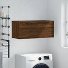 Decoratieve wandkast van bewerkt hout voor binnen en opbergruimte - bruin eikenkleur / 80 x 36.5 x 35 cm / 1