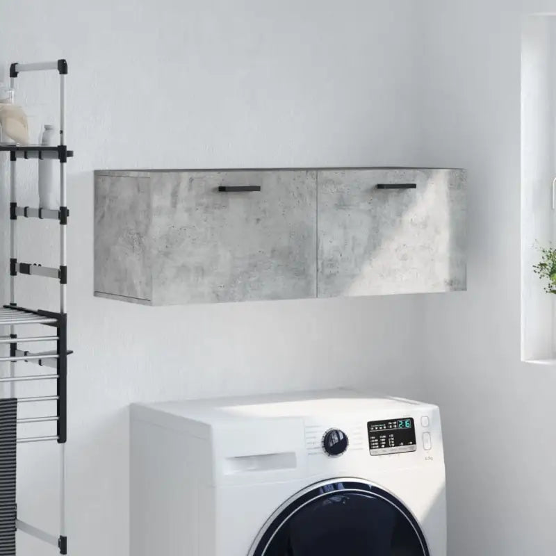 Decoratieve wandkast van bewerkt hout voor binnen en opbergruimte - Betongrijs / 100 x 36.5 x 35 cm / 1 - Opbergkasten