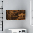 Decoratieve wandkast van bewerkt hout voor binnen en opbergruimte - Gerookt eiken / 60 x 36.5 x 35 cm / 1