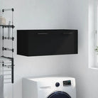 Decoratieve wandkast van bewerkt hout voor in je interieur - Zwart / 80 x 36.5 x 35 cm / 1 - Opbergkasten & lockerkasten