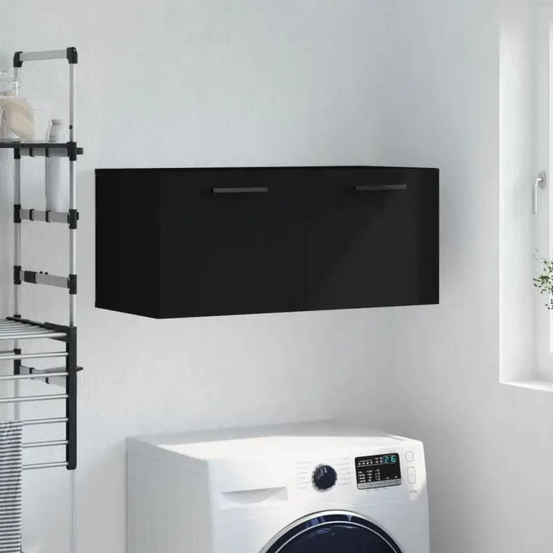 Decoratieve wandkast van bewerkt hout voor in je interieur - Zwart / 80 x 36.5 x 35 cm / 1 - Opbergkasten & lockerkasten