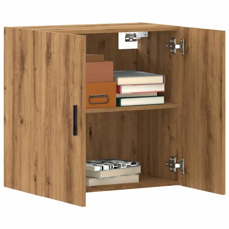 Decoratieve wandkast van bewerkt hout voor interieur en opbergruimte - artisanaal eikenkleurig / 1 - Opbergkasten &