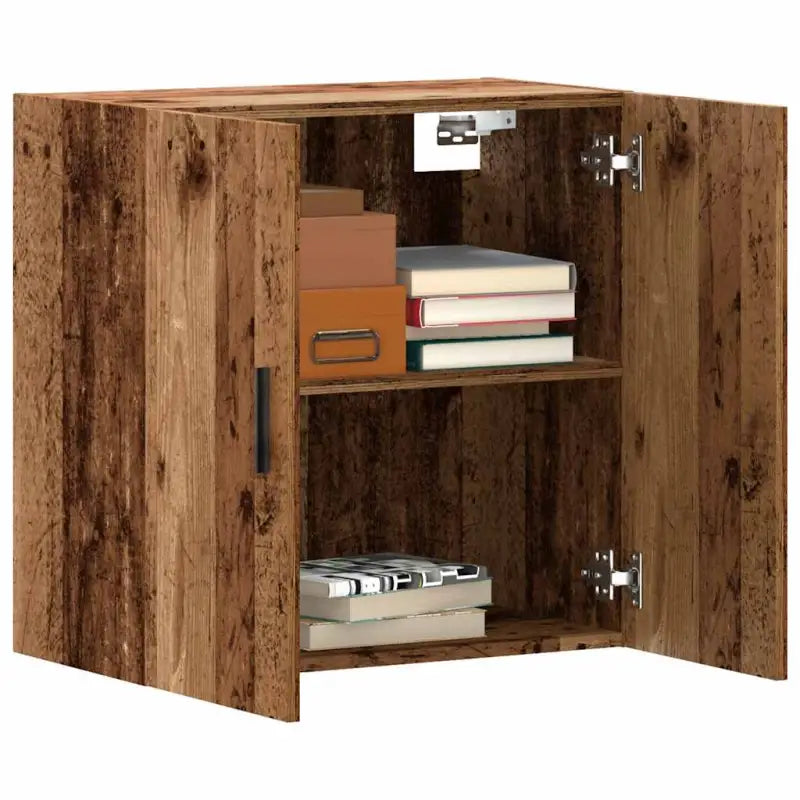 Decoratieve wandkast van bewerkt hout voor interieur en opbergruimte - Oud hout / 1 - Opbergkasten & lockerkasten