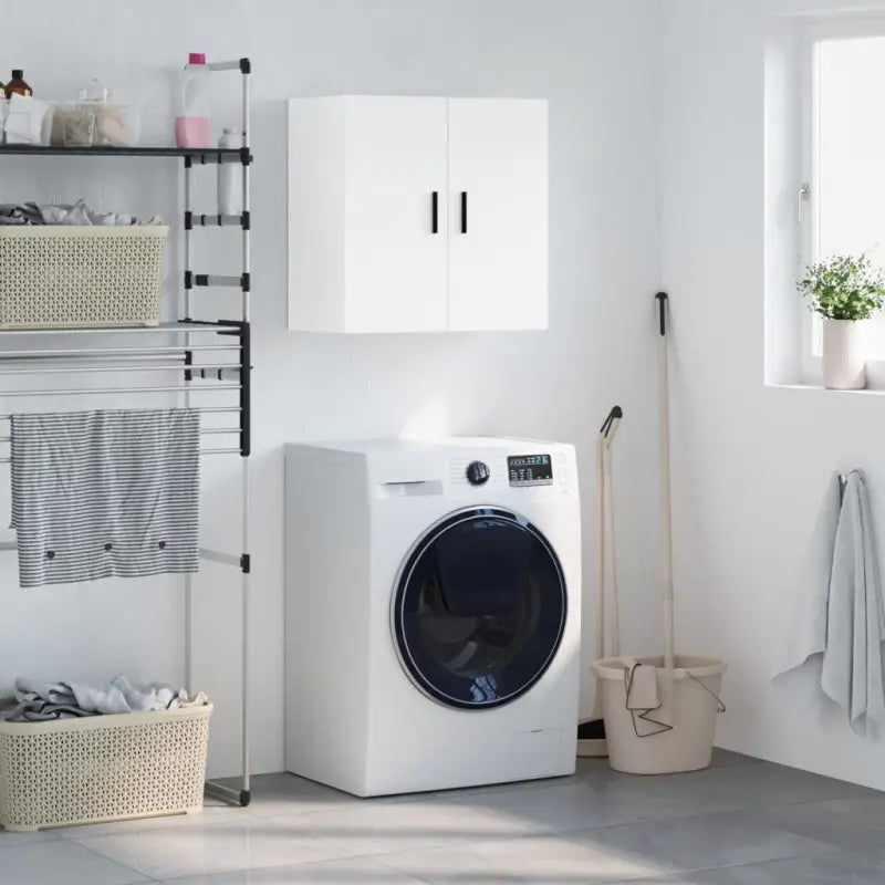 Decoratieve wandkast van bewerkt hout voor interieur en opbergruimte - Wit / 1 - Opbergkasten & lockerkasten