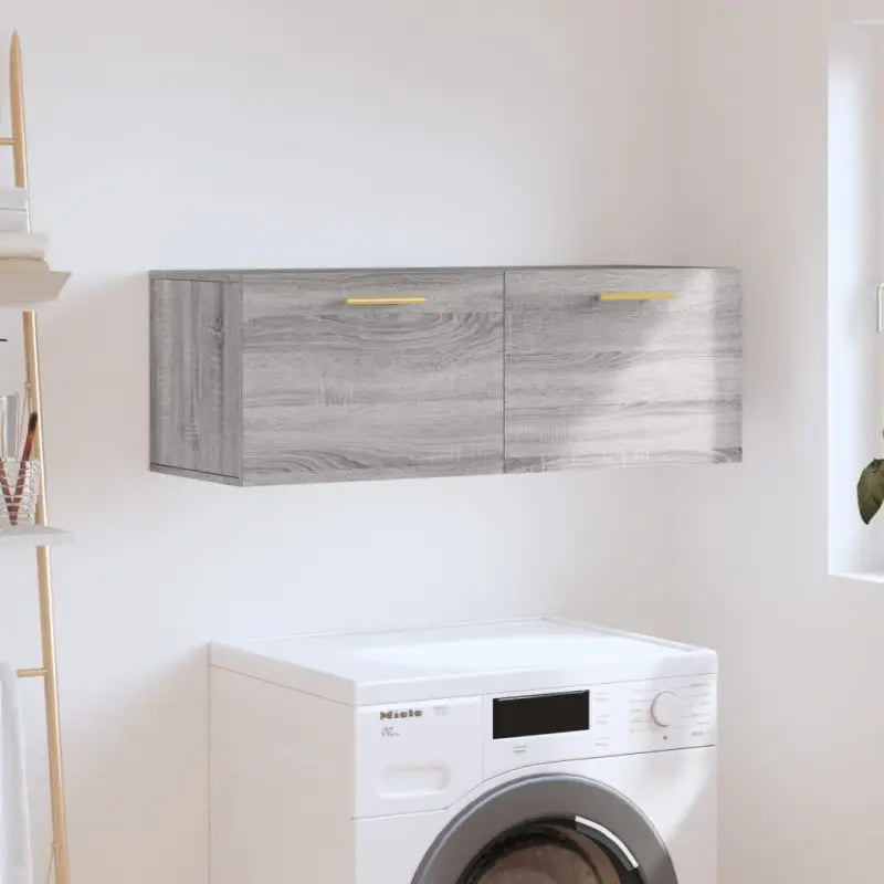 Decoratieve wandkast van bewerkt hout voor interieur en opslag - Grijs sonoma / 100 x 36.5 x 35 cm / 1 - Opbergkasten &
