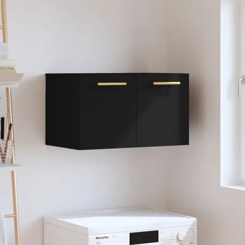 Decoratieve wandkast van bewerkt hout voor interieur en opslag - Zwart / 60 x 36.5 x 35 cm / 1 - Opbergkasten &