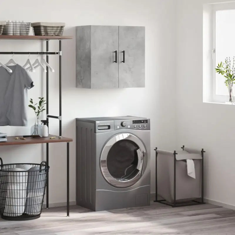 Decoratieve wandkast van bewerkt hout voor praktisch en stijlvol opbergruimte - Betongrijs / 1 - Opbergkasten &