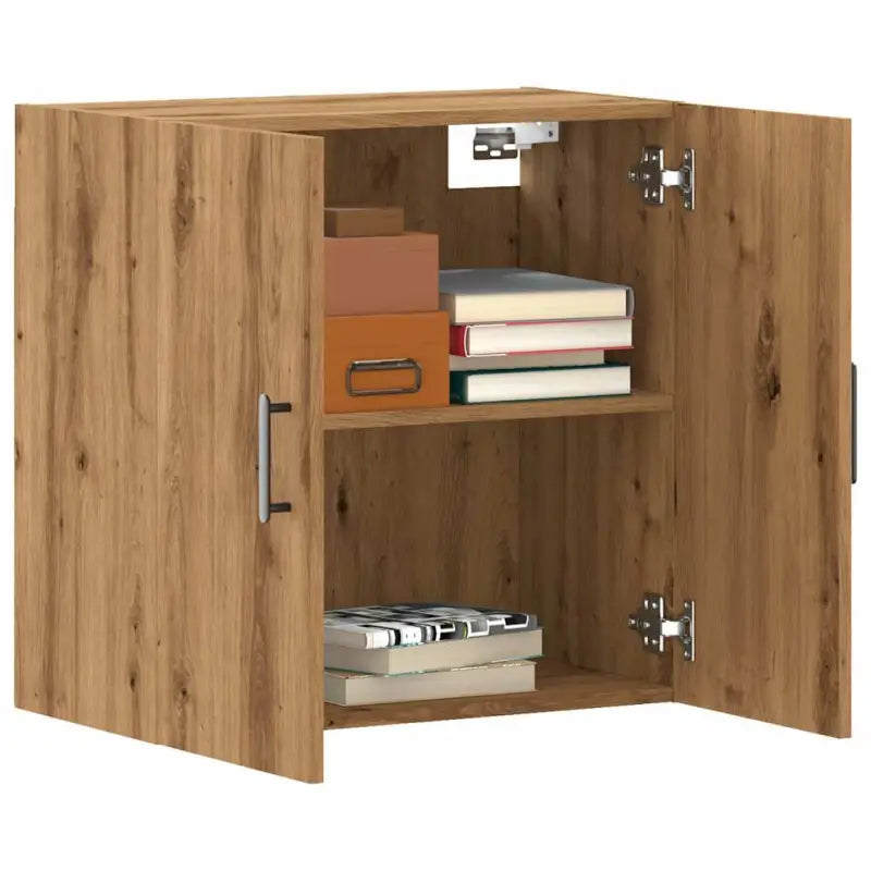 Decoratieve wandkast van bewerkt hout voor praktisch en stijlvol opbergruimte - artisanaal eikenkleurig / 1