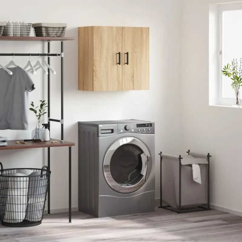 Decoratieve wandkast van bewerkt hout voor praktisch en stijlvol opbergruimte - Sonoma eiken / 1 - Opbergkasten &
