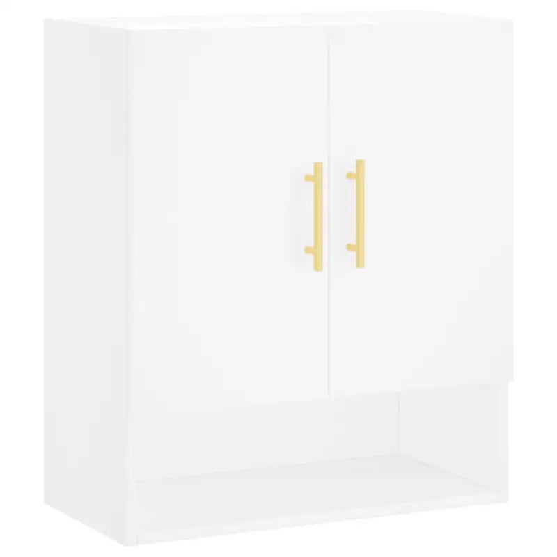 Decoratieve wandkast van bewerkt hout voor praktische opbergruimte - Wit / 1 - Opbergkasten & lockerkasten