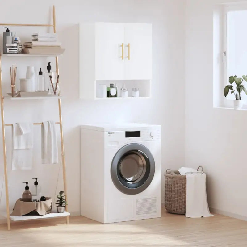 Decoratieve wandkast van bewerkt hout voor praktische opbergruimte - Wit / 1 - Opbergkasten & lockerkasten