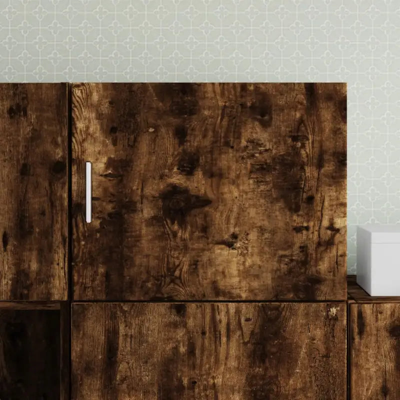 Decoratieve wandkast van bewerkt hout voor stijl en functionaliteit - Gerookt eiken / 1 - Dressoirs & buffetkasten