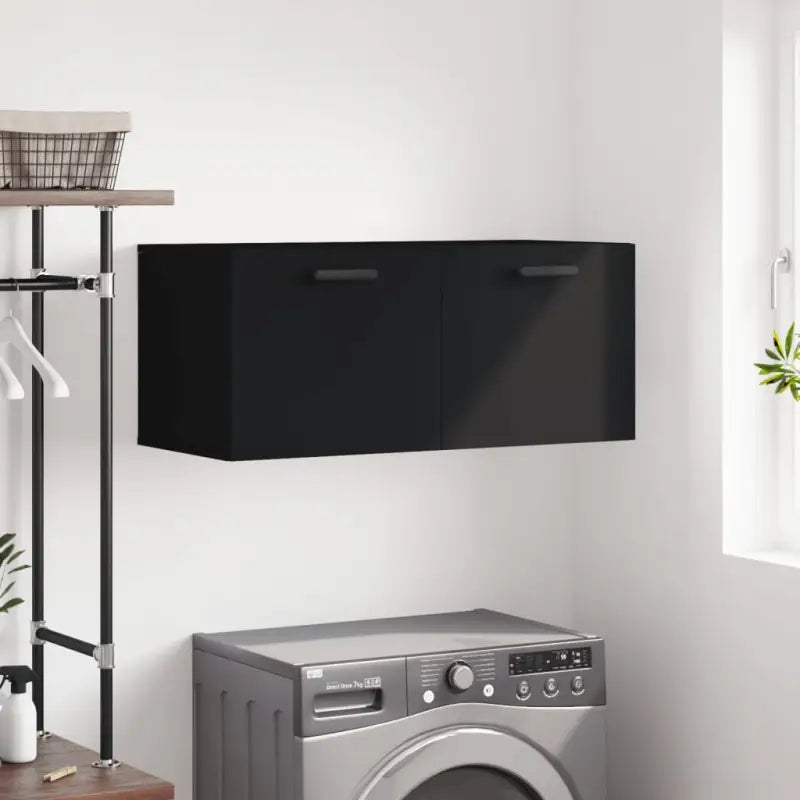 Decoreer met een wandkast van bewerkt hout voor een praktische uitstraling - Zwart / 80 x 36.5 x 35 cm / 1
