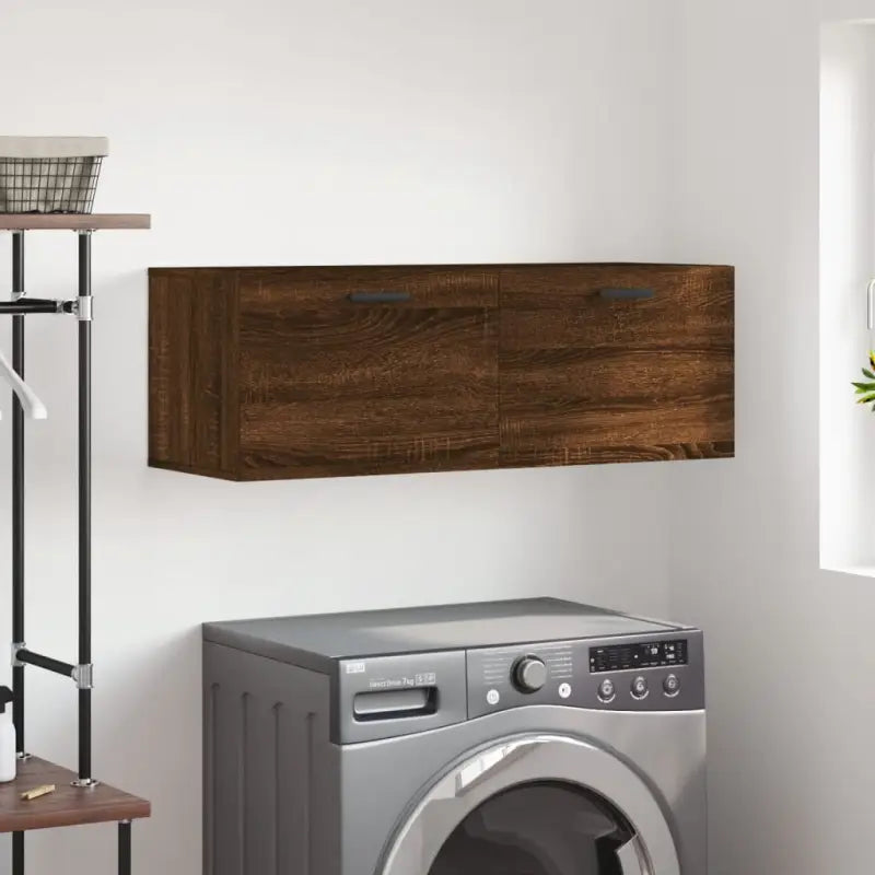 Decoreer met een wandkast van bewerkt hout voor een praktische uitstraling - bruin eikenkleur / 100 x 36.5 x 35 cm / 1