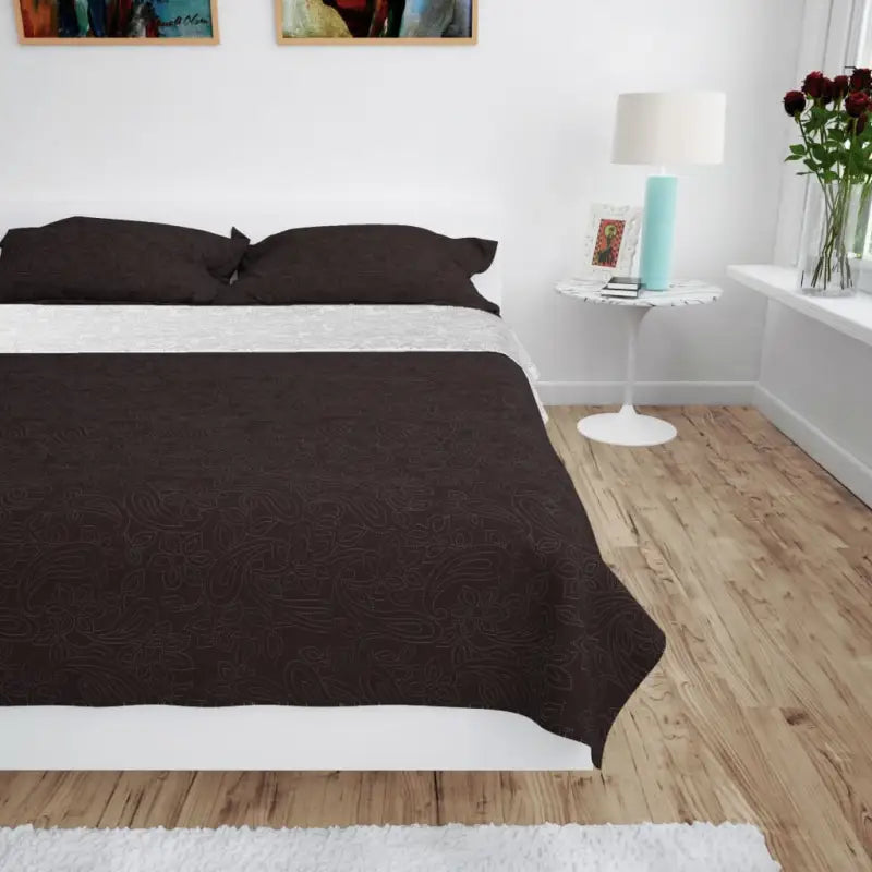 Dekbed met gequilt bloemenontwerp voor warme en decoratieve slaapkamers - Crème en bruin / 170 x 210 cm / 1 - Dekbedden