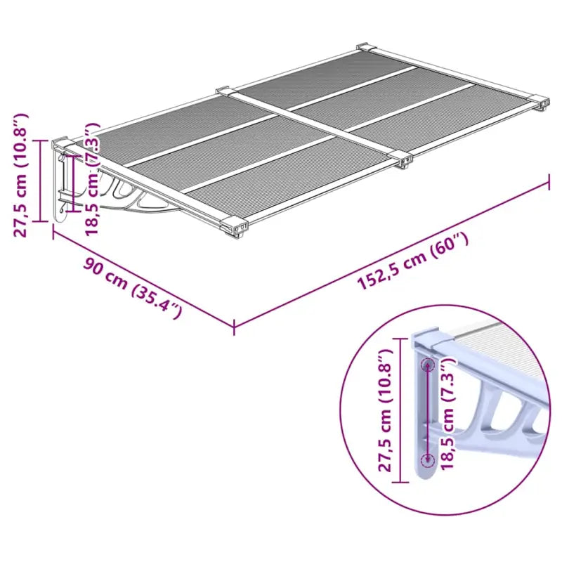 Deur luifel met eenvoudige installatie voor weerbestendig protection - Zonwering