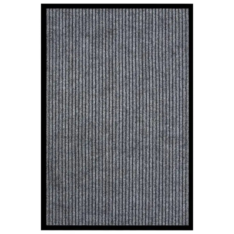 Deurmat met gestreept grijs en naaldvilt oppervlak voor vuilpreventie - Grijs / 80 x 120 cm / 1 - Deurmatten