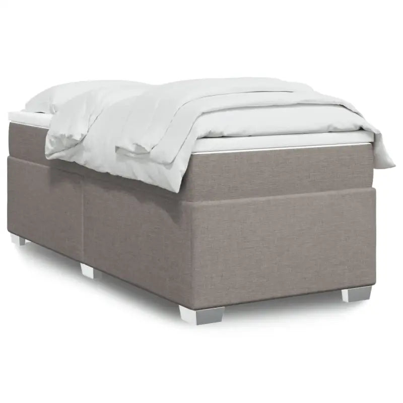 Donkerbruin boxspringbed met ademend vermogen en zachte materiaal vulling - Taupe / 100 x 200 cm - Bedden & bedframes