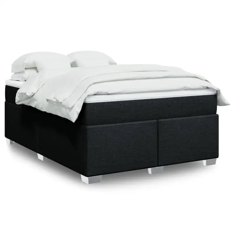 Donkerbruin boxspringbed met ademend vermogen en zachte materiaal vulling - Zwart / 140 x 190 cm - Bedden & bedframes