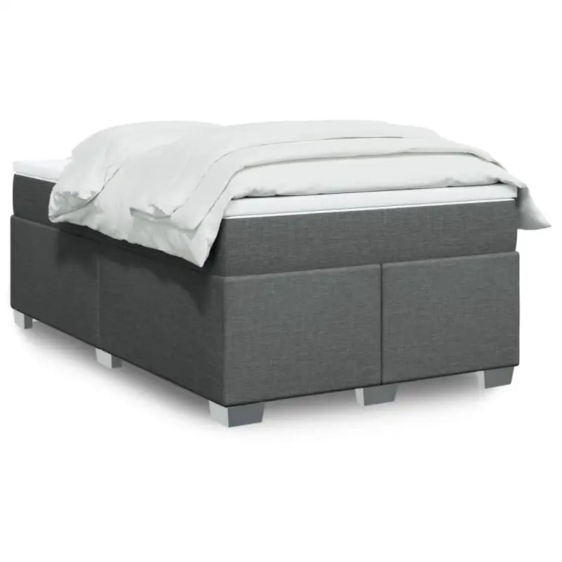 Donkerbruin boxspringbed met ademend vermogen en zachte materiaal vulling - Donkergrijs / 120 x 190 cm - Bedden &