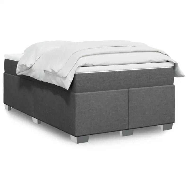 Donkerbruin boxspringbed met ademend vermogen en zachte materiaal vulling - Donkergrijs / 120 x 200 cm - Bedden &