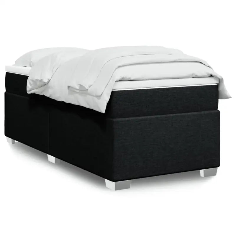 Donkerbruin boxspringbed met ademend vermogen en zachte materiaal vulling - Zwart / 100 x 200 cm - Bedden & bedframes
