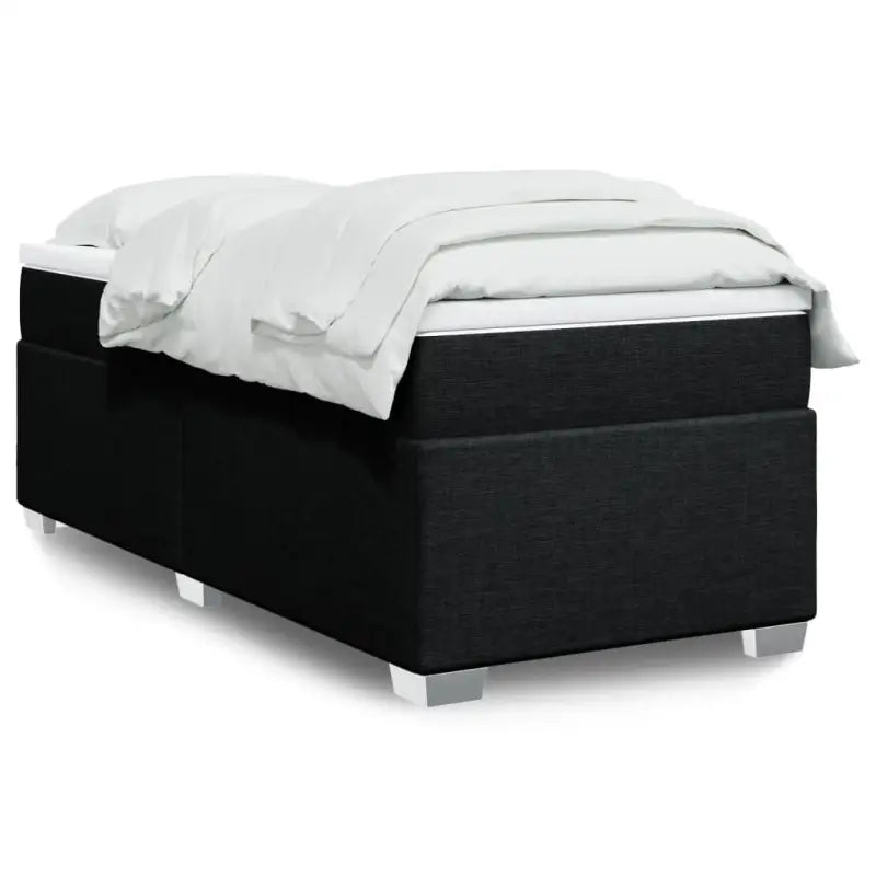 Donkerbruin boxspringbed met ademend vermogen en zachte materiaal vulling - Zwart / 80 x 200 cm - Bedden & bedframes