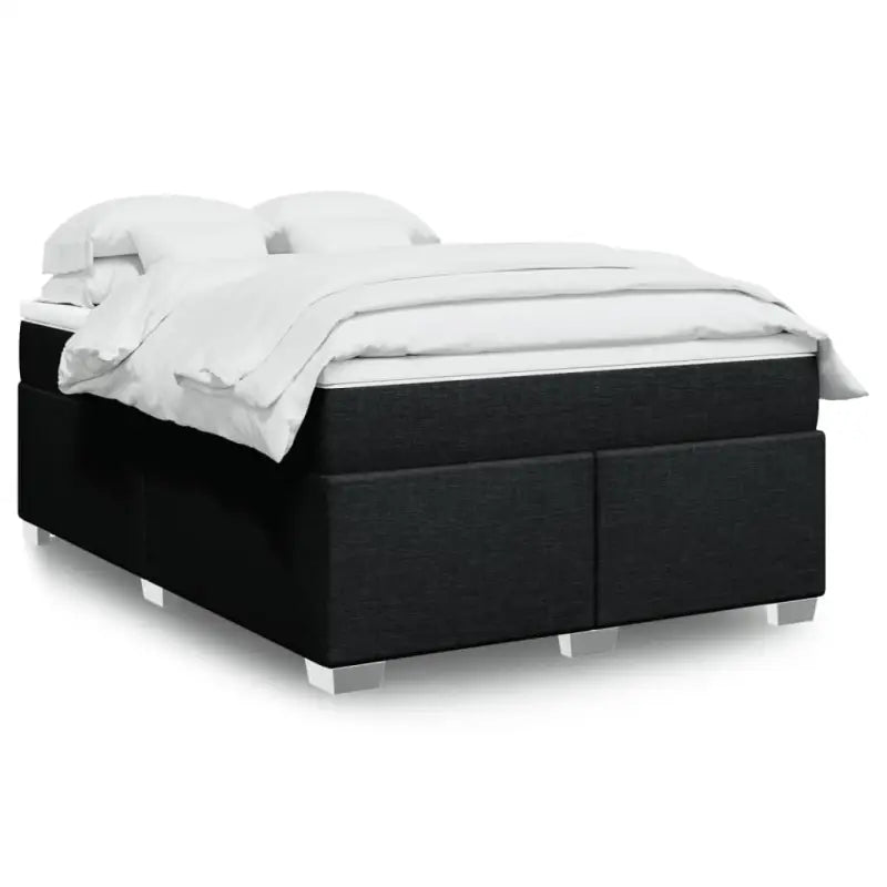 Donkerbruin boxspringbed met ademend vermogen en zachte materiaal vulling - Zwart / 160 x 200 cm - Bedden & bedframes