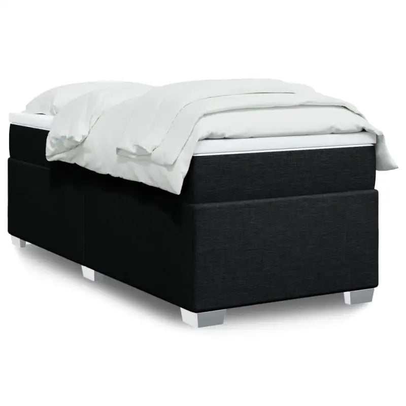 Donkerbruin boxspringbed met ademend vermogen en zachte materiaal vulling - Zwart / 90 x 190 cm - Bedden & bedframes