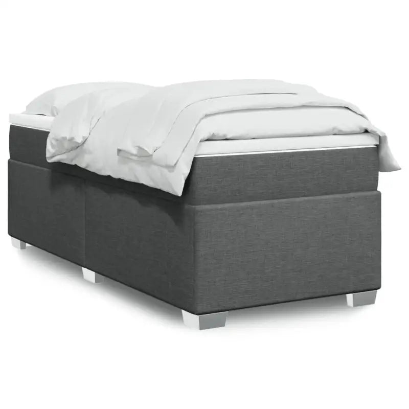 Donkerbruin boxspringbed met ademend vermogen en zachte materiaal vulling - Donkergrijs / 90 x 190 cm - Bedden &