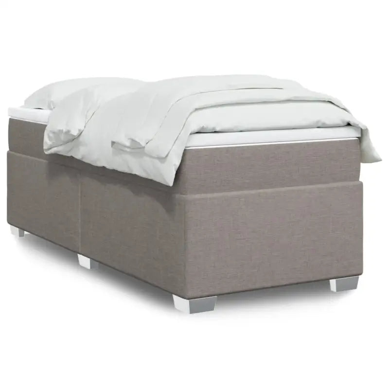 Donkerbruin boxspringbed met ademend vermogen en zachte materiaal vulling - Taupe / 80 x 200 cm - Bedden & bedframes