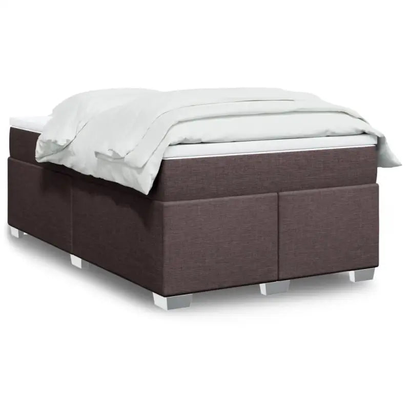 Donkerbruin boxspringbed met ademend vermogen en zachte materiaal vulling - Donkerbruin / 120 x 190 cm - Bedden &