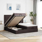 Donkerbruin ottomaans bed met ruime opbergruimte en comfort - Donkerbruin / 180 x 200 cm / knopen - Bedden & bedframes